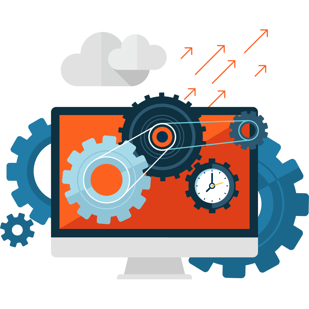 Graphic illustrating web hosting services